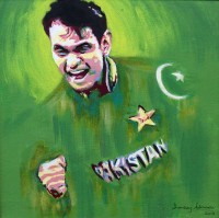 Shanzay Subzwari, Muhammad Hafeez, 14 x 14 Inch, Acrylics on Canvas, Figurative Painting, AC-SSB-003